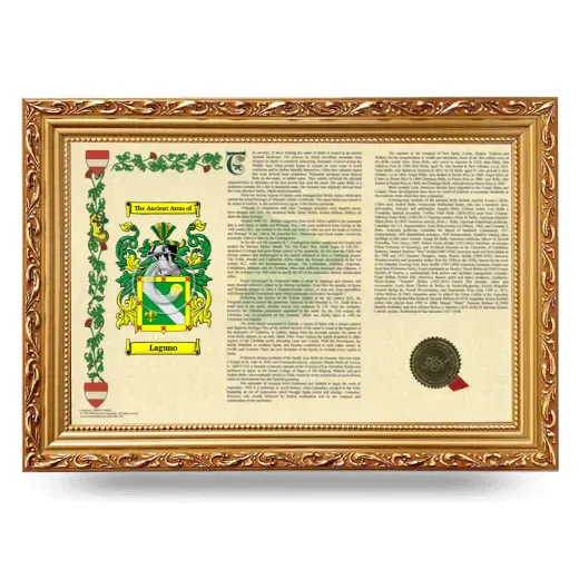 Laguno Armorial Landscape Framed - Gold