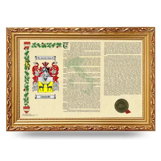 Lamando Armorial Landscape Framed - Gold