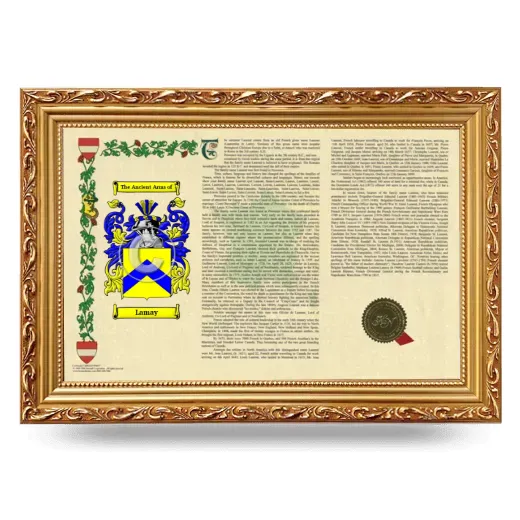 Lamay Armorial Landscape Framed - Gold