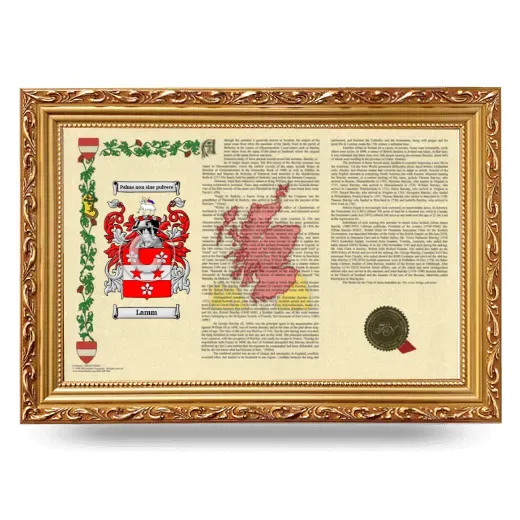Lamm Armorial Landscape Framed - Gold