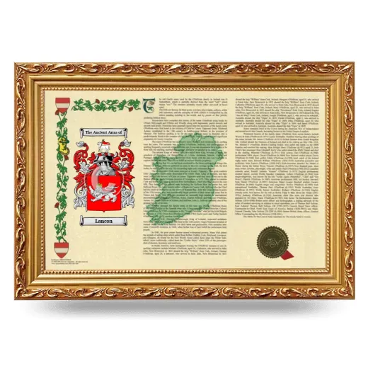 Lancon Armorial Landscape Framed - Gold
