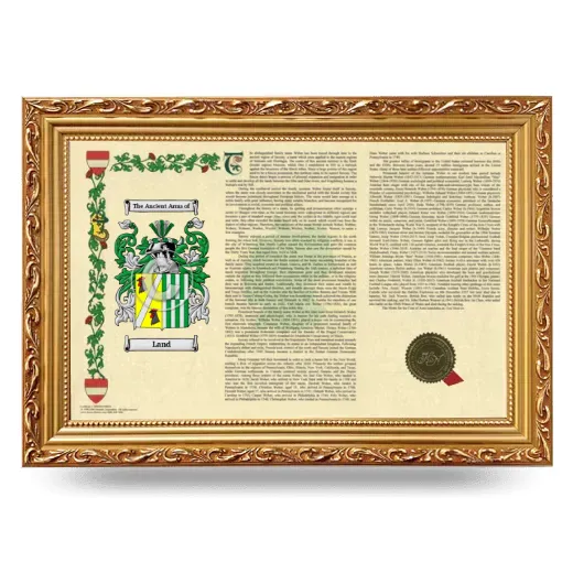 Land Armorial Landscape Framed - Gold