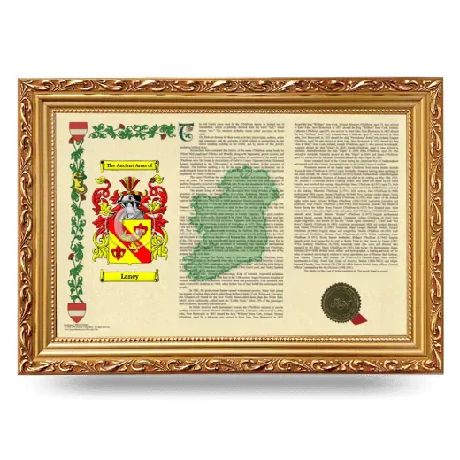 Laney Armorial Landscape Framed - Gold