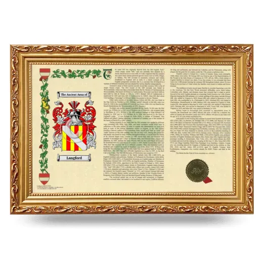 Langford Armorial Landscape Framed - Gold
