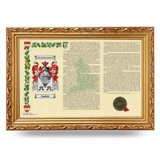 Lanman Armorial Landscape Framed - Gold