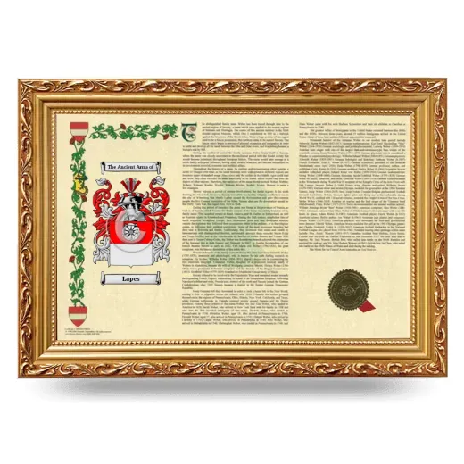 Lapes Armorial Landscape Framed - Gold