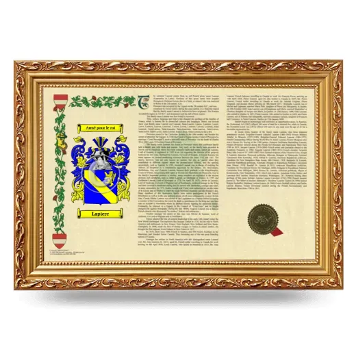 Lapiere Armorial Landscape Framed - Gold