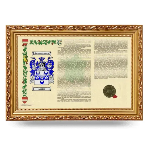 Lapine Armorial Landscape Framed - Gold
