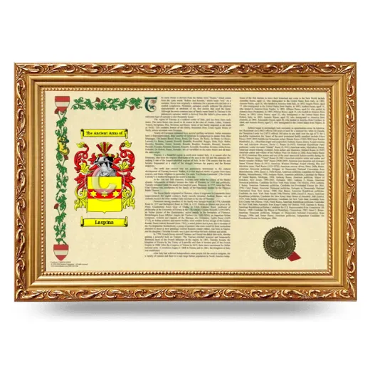 Laspina Armorial Landscape Framed - Gold