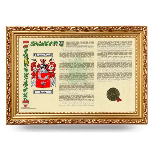 Laurin Armorial Landscape Framed - Gold