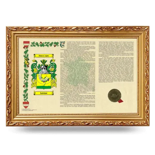 Lavene Armorial Landscape Framed - Gold