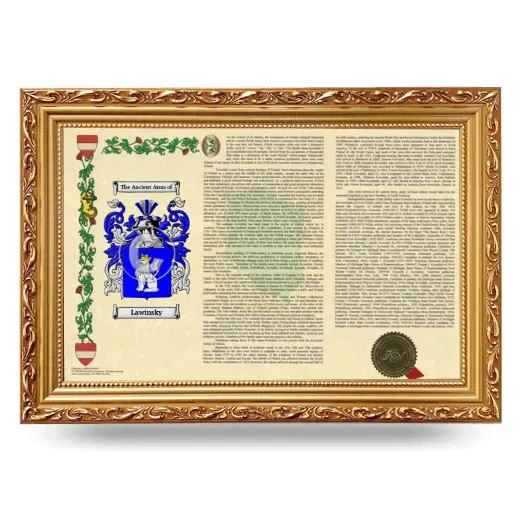 Lawinsky Armorial Landscape Framed - Gold