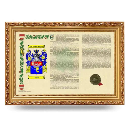 Le bon Armorial Landscape Framed - Gold