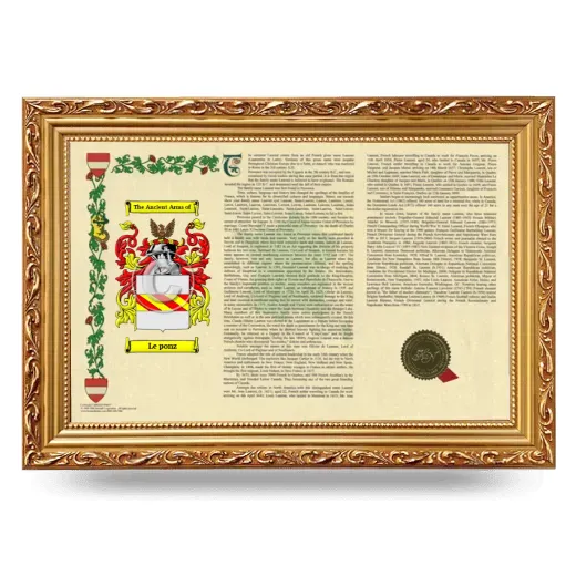 Le ponz Armorial Landscape Framed - Gold