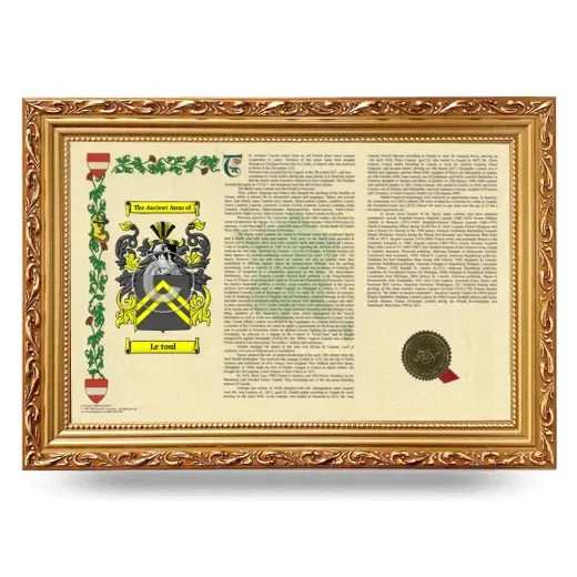 Le toul Armorial Landscape Framed - Gold