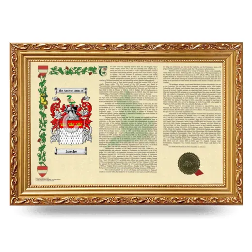 Leache Armorial Landscape Framed - Gold