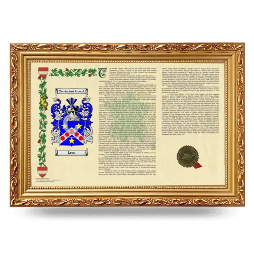 Lecu Armorial Landscape Framed - Gold