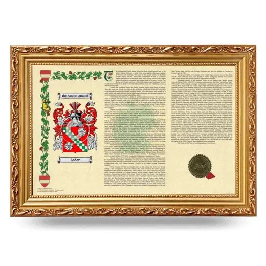 Leder Armorial Landscape Framed - Gold
