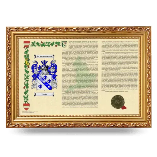 Leete Armorial Landscape Framed - Gold
