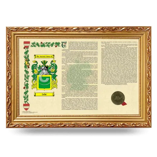 Lehr Armorial Landscape Framed - Gold