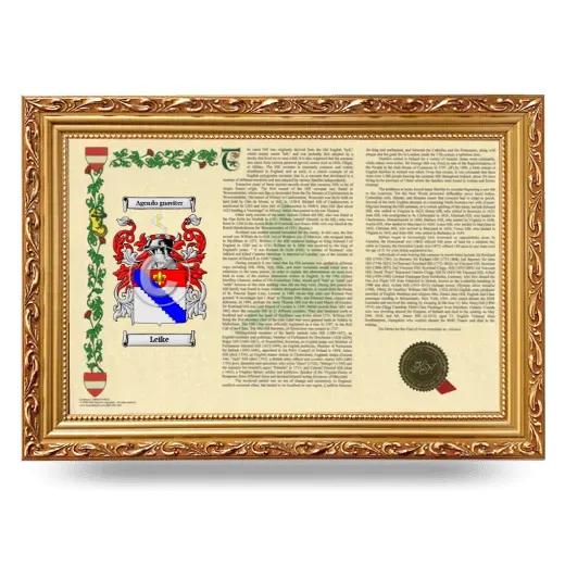 Leike Armorial Landscape Framed - Gold