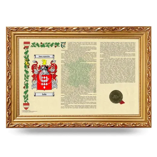Lela Armorial Landscape Framed - Gold