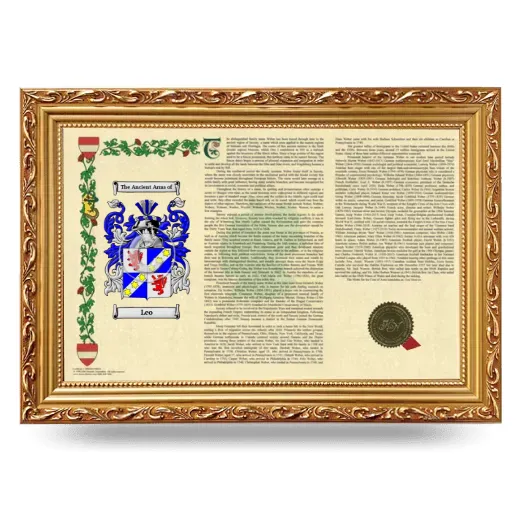 Leo Armorial Landscape Framed - Gold