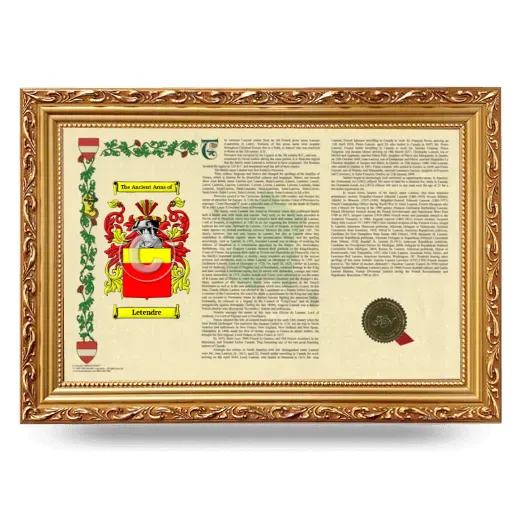 Letendre Armorial Landscape Framed - Gold