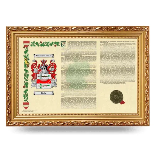 Liebe Armorial Landscape Framed - Gold