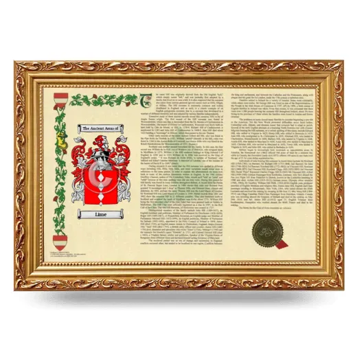 Lime Armorial Landscape Framed - Gold