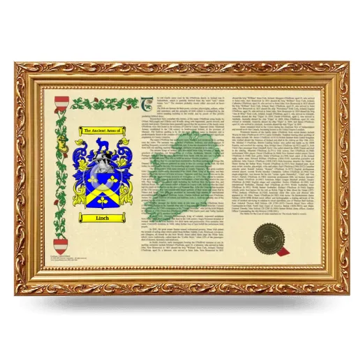 Linch Armorial Landscape Framed - Gold