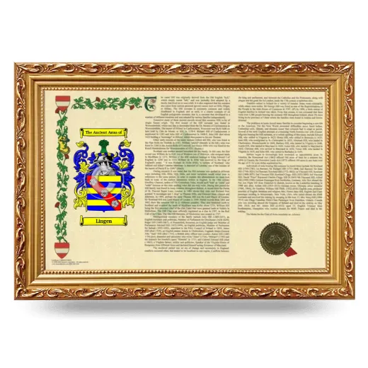 Lingen Armorial Landscape Framed - Gold