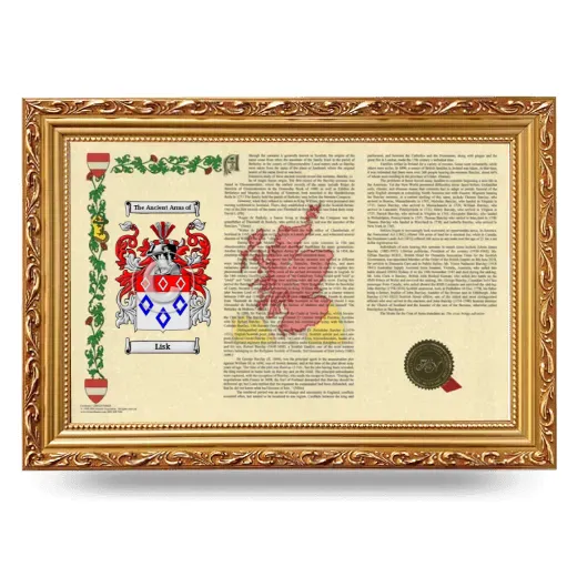 Lisk Armorial Landscape Framed - Gold