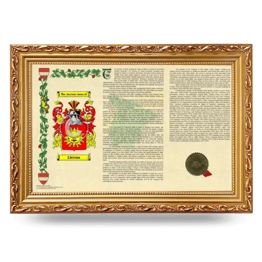 Llerena Armorial Landscape Framed - Gold