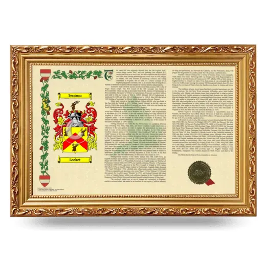 Locket Armorial Landscape Framed - Gold