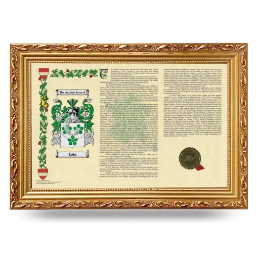 Loke Armorial Landscape Framed - Gold