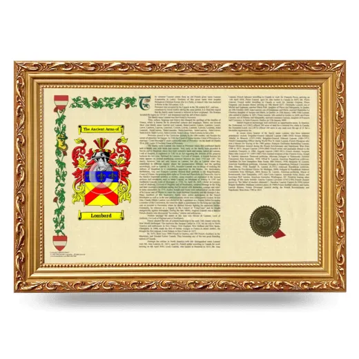 Lombard Armorial Landscape Framed - Gold