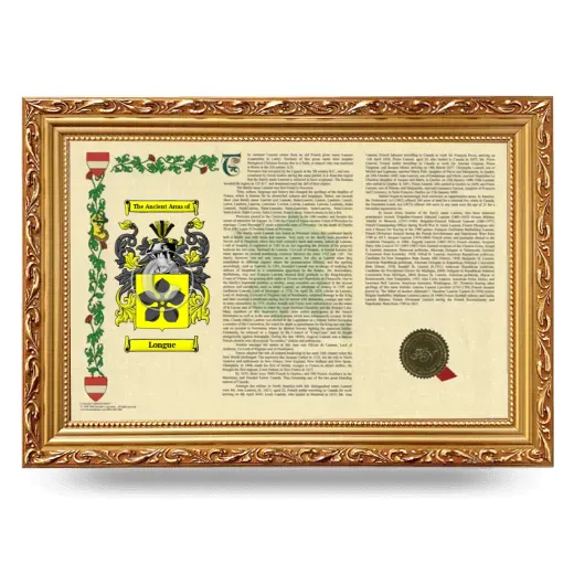 Longue Armorial Landscape Framed - Gold