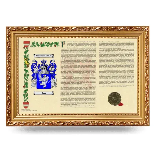 Loo Armorial Landscape Framed - Gold