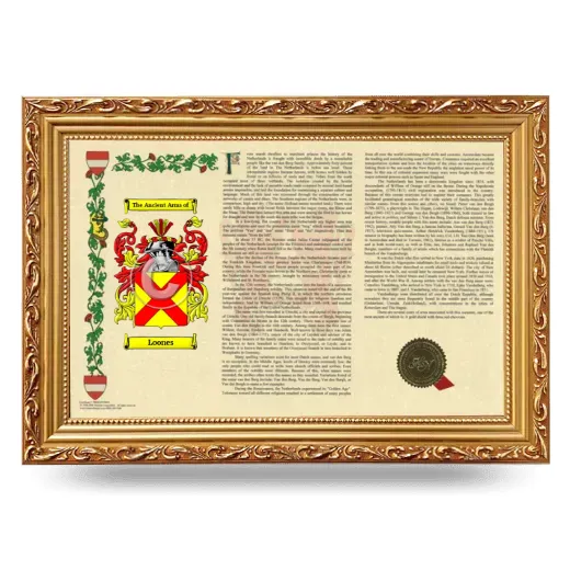 Loones Armorial Landscape Framed - Gold