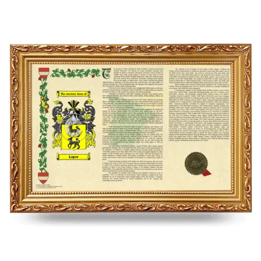 Loper Armorial Landscape Framed - Gold
