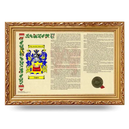 Lopes Armorial Landscape Framed - Gold
