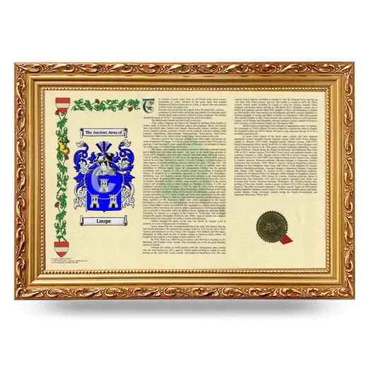 Loupe Armorial Landscape Framed - Gold