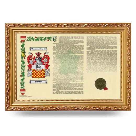 Louvier Armorial Landscape Framed - Gold