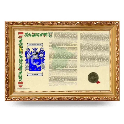 Lozana Armorial Landscape Framed - Gold