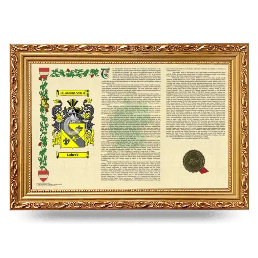 Lubeck Armorial Landscape Framed - Gold