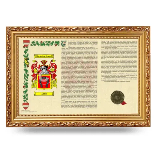 Lund Armorial Landscape Framed - Gold
