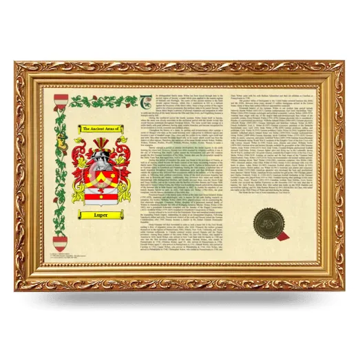 Luper Armorial Landscape Framed - Gold