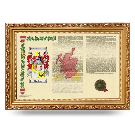 MacBean Armorial Landscape Framed - Gold
