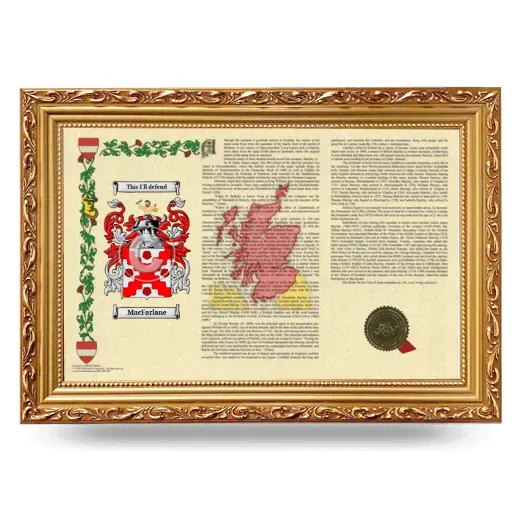 MacFarlane Armorial Landscape Framed - Gold